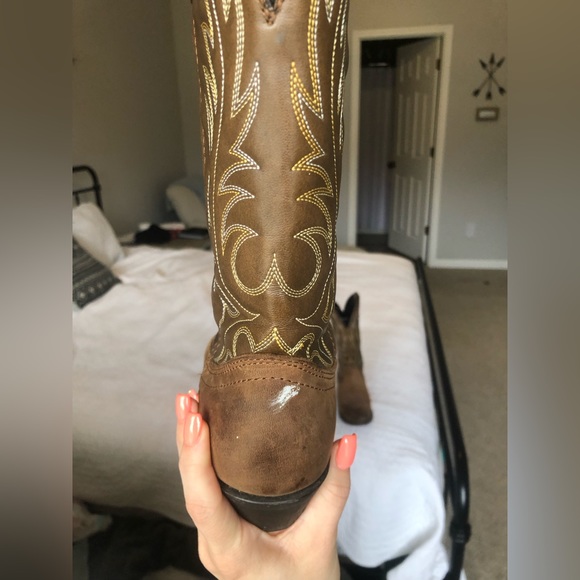 Laredo Ladies Kadi Distressed Brown Cowboy Boots, 6.5 - Picture 7 of 7